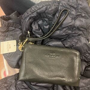 Coach Black Pebbled Leather Pouch